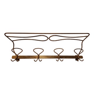 Vintage Brass Coat Hanger with Brass Hangers by Cesare Lacca For Sale