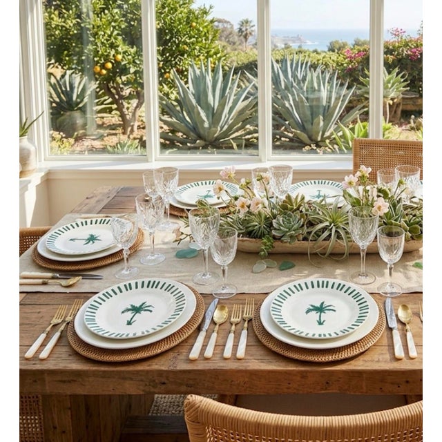 Set of Six Fern & Co. For Anthropologie "Palm Tree" Salad Plates For Sale - Image 11 of 12