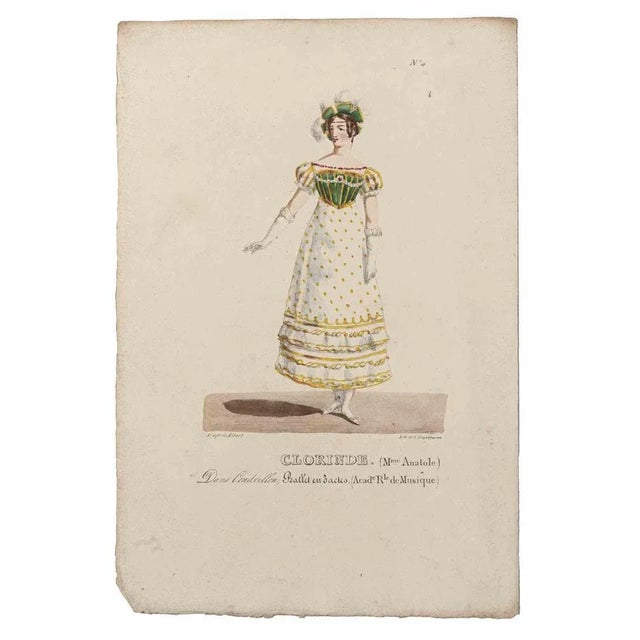 Grands théâtres de Paris - Oliveris is an original hand-colored lithograph realized by Godefroy Engelmann in the 19th...