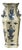 Vintage Rhombus Shape Blue White Eight Immortal Graphic Porcelain Vase For Sale