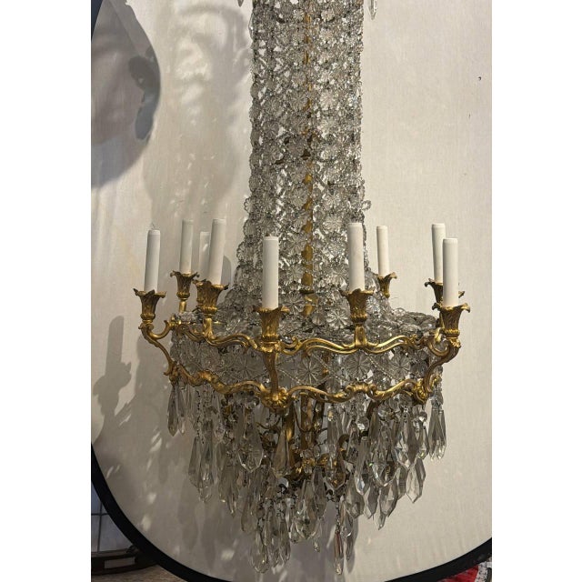 1900 Caldwell Crystal and Bronze Chandelier With 12 Lights For Sale - Image 10 of 12