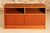 Mid Century Danish media stand / vinyl record player cabinet, circa 1970s. Two sliding doors and a lift up top to...