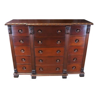 Late 20th Century Ralph Lauren Henredon George II Mahogany Gentleman's Dresser Chest of Drawers For Sale