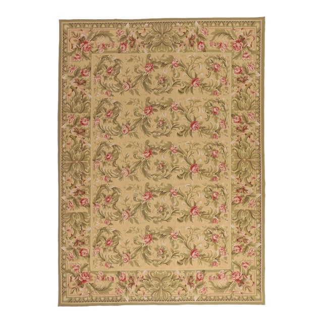 Vintage Chinese Aubusson Rug, 08'10 X 12'03 For Sale