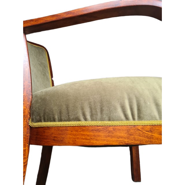 Brown Polish Art Deco Beech Armchair, 1930s For Sale - Image 8 of 11