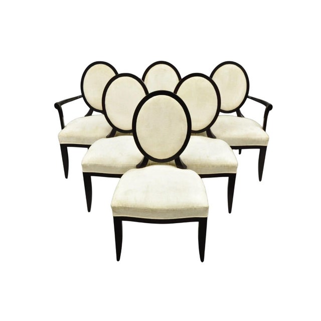 Pre-owned Barbara Barry for Baker Oval X-Back Mahogany Stain Dining Chairs - Set of 6. Set includes (2) Armchairs, (4)...