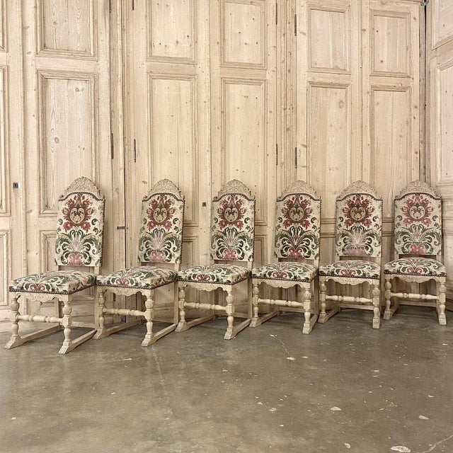 Set of 6 Mid-Century Renaissance Revival Dining Chairs For Sale - Image 4 of 13