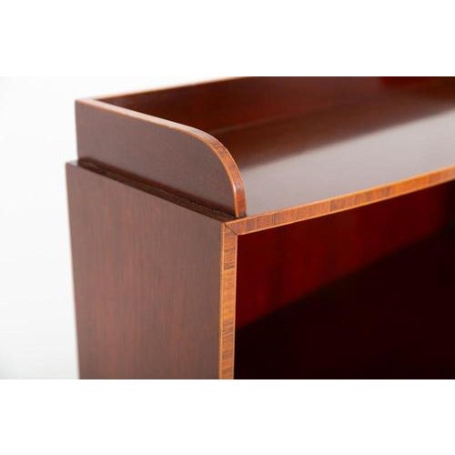 Regency Revival Open Front Waterfall Bookcase in Mahogany For Sale - Image 4 of 7