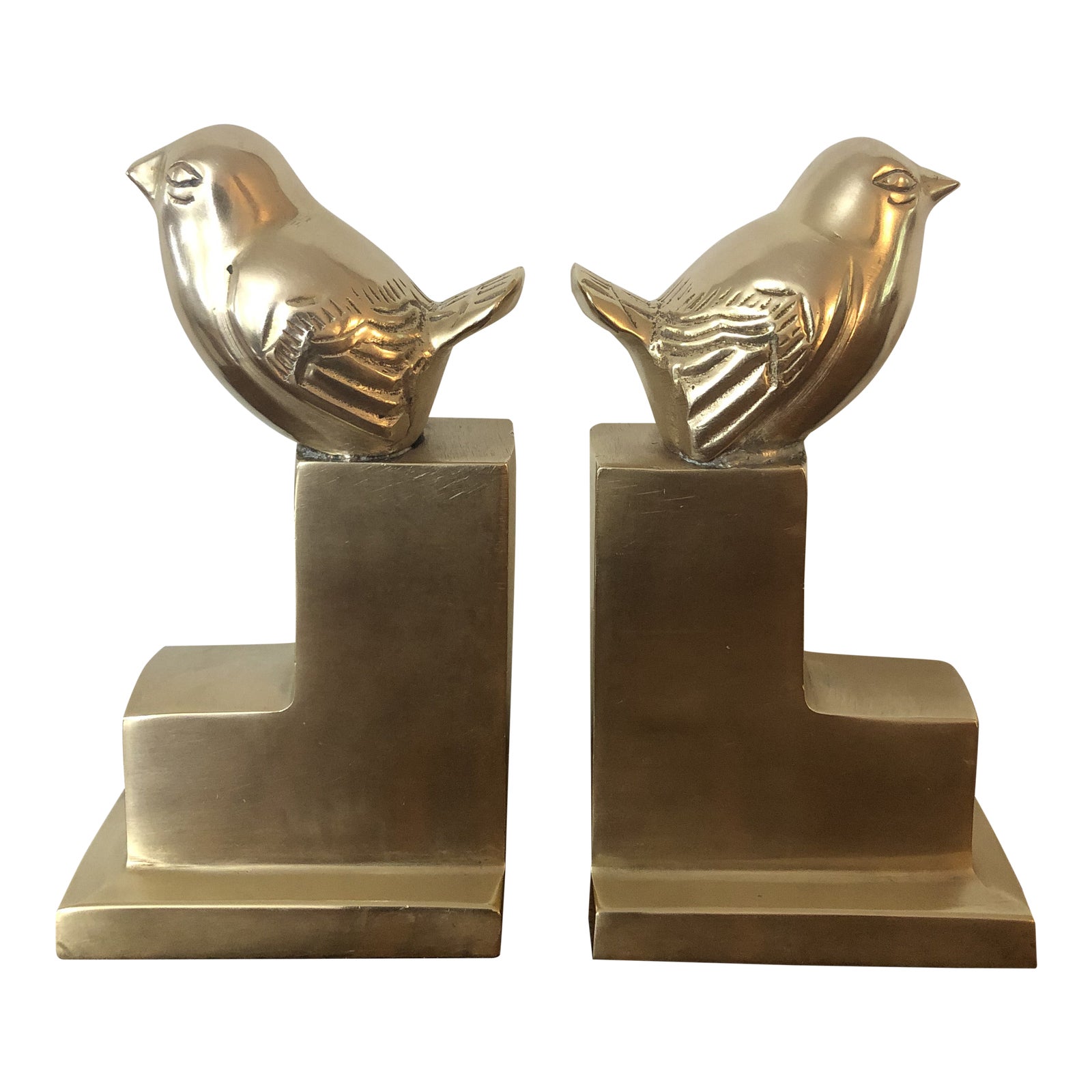 Vintage Solid Brass Bird Bookends a Pair Chairish