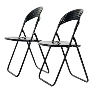 Vintage Italian Folding Chair in Metal, 1980s For Sale