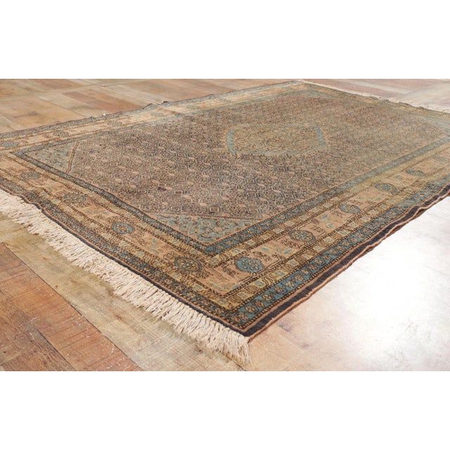 Textile Mid 20th Century Vintage Persian Ardabil Rug 04'07 X 06'05 For Sale - Image 7 of 10