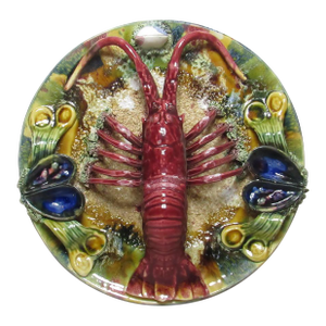 Vintage Portuguese Majolica Lobster Wall Plate