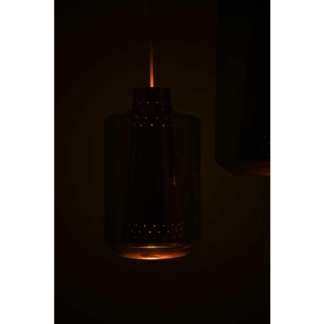 Brass and Glass Ceiling Lamps, 1950s, Set of 3 For Sale - Image 6 of 10
