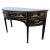 Large six-drawer Chinoiserie demilune server featuring a gloss black finish with hand painted gilt Asian scenes. This...