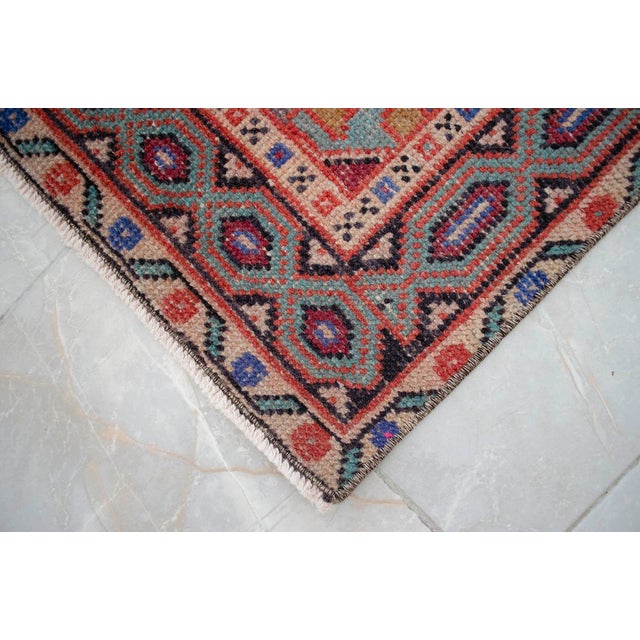 Vintage Turkish Hand-Knotted Short Runner Rug Hallway Decor - 2′10″ × 9′6″ For Sale - Image 12 of 13