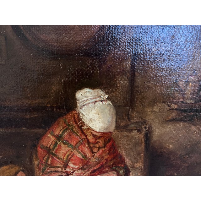 1904 L.Scott After Federico Mazzotta Antique Oil Painting on Canvas, Genre Scene, Framed For Sale - Image 4 of 12