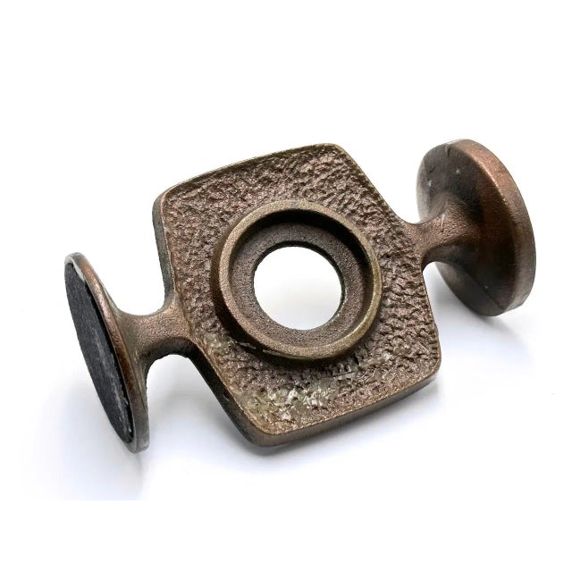 Polish Brutalist Copper Candleholder, 1970s For Sale - Image 4 of 8