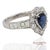 Contemporary Gia Certified Platinum 900 Blue Sapphire and Natural Diamond Ring, Size 6.25 For Sale - Image 3 of 13