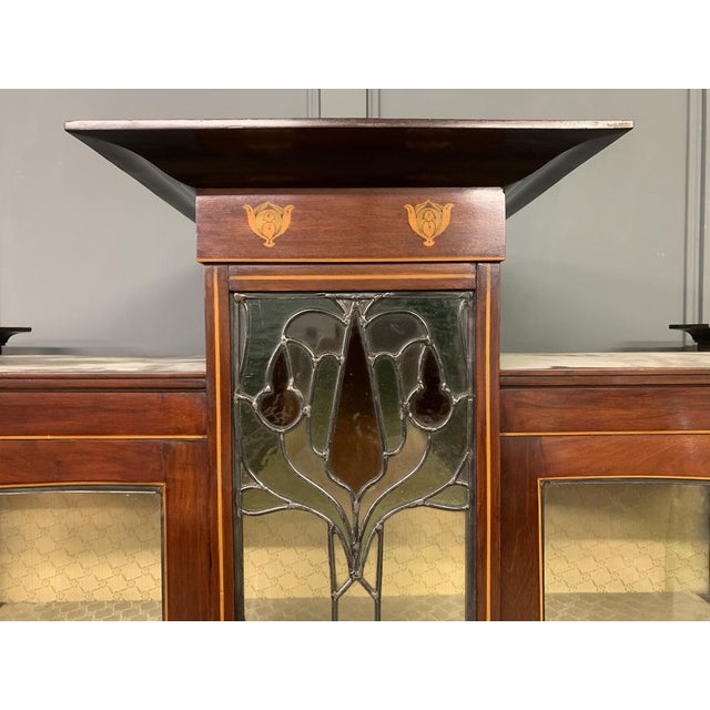 Arts and Crafts Inlaid Mahogany Display Cabinet, 1900 For Sale - Image 16 of 18