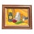 Mid-Century Modern Framed Yellow Still Life Oil Painting For Sale