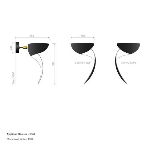 Mid-Century Modern Black Flame Wall Lamp by Serge Mouille For Sale - Image 3 of 6