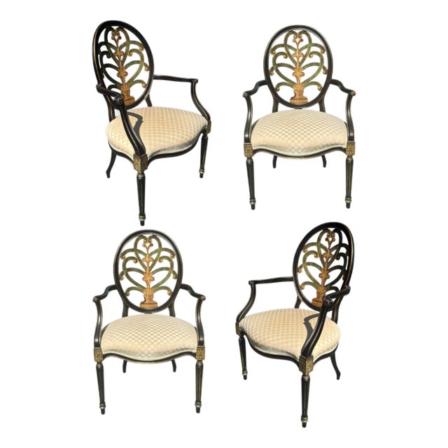 Vintage Set of 4 Galimberti Lino Armchairs For Sale