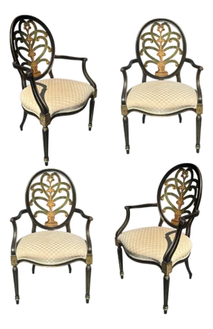 Vintage Set of 4 Galimberti Lino Armchairs