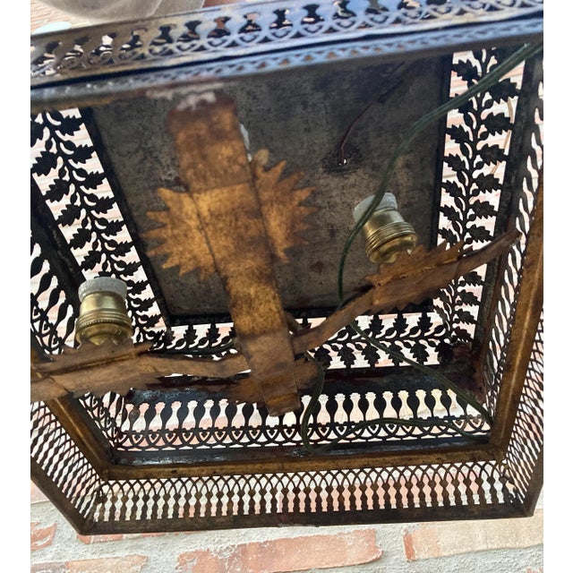 Vintage Brass Pendant Light, 1940s For Sale - Image 9 of 10