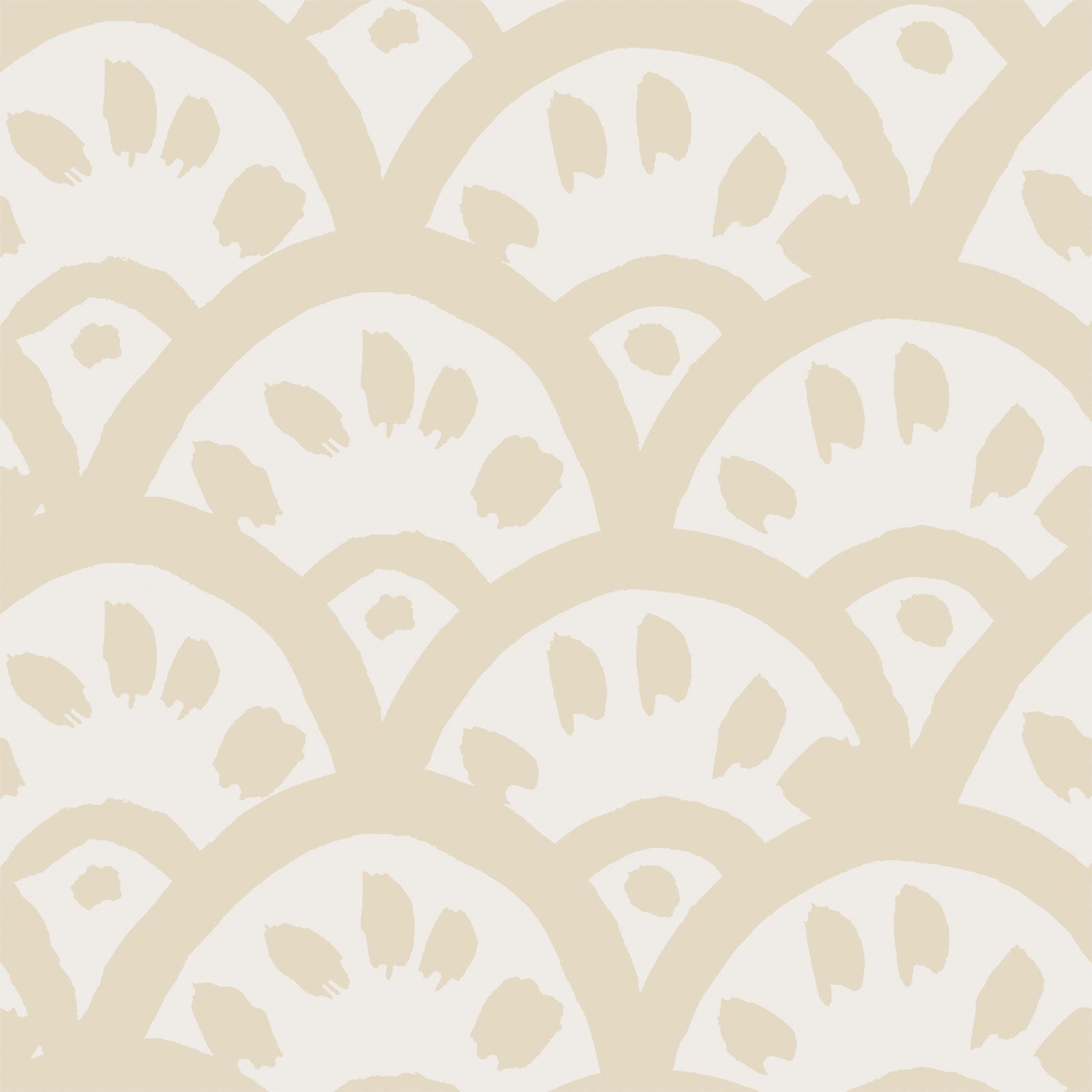 Soicher Marin Scallops II Wallpaper in Tan - 3 Panels | Chairish