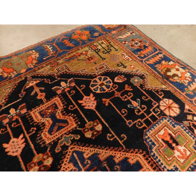 Black Antique Persian Rug 4'6"x 7' For Sale - Image 8 of 13