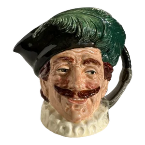 Vintage Large Porcelain Character Jug ‘The Cavalier’ by Royal Doulton