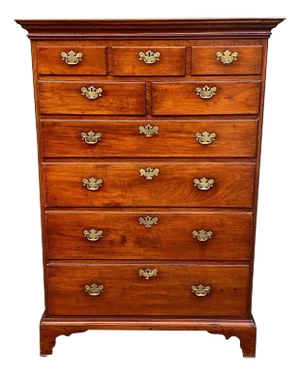 18th Century Antique Pennsylvania Walnut Chippendale Tall Chest of Drawers / Dresser