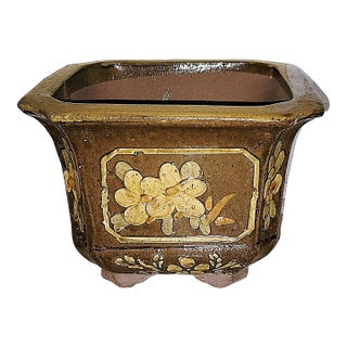 1970s Chinese Drip Glaze Planter Pot For Sale