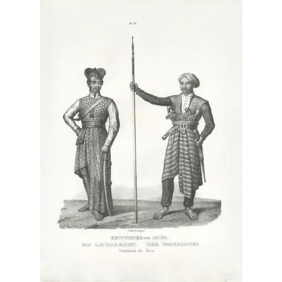 Mid 19th Century Honegger, Inhabitants of Java, Indonesia, 1845, Print For Sale - Image 5 of 5