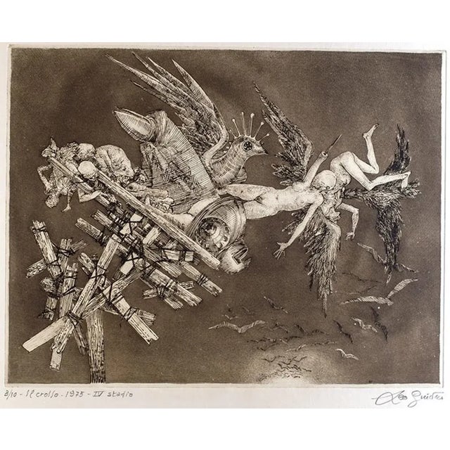 Collapse - Original Etching by Leo Guida - 1975 1975 For Sale - Image 3 of 3