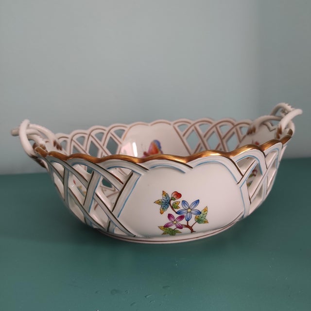 Openwork Basket from Herend, 1970s For Sale - Image 3 of 13