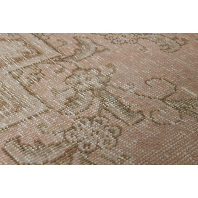 Persian 1970s Vintage Persian Handmade Wool Cotton Orange Area Rug For Sale - Image 3 of 11