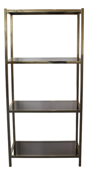 Hollywood Regency Style Smoked and Mirrored Glass Shelf, 1970s