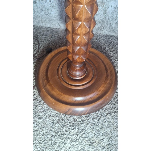 1950s Louis XIII Floor Lamp with Integrated Table in Turned Wood, 1950s For Sale - Image 5 of 7