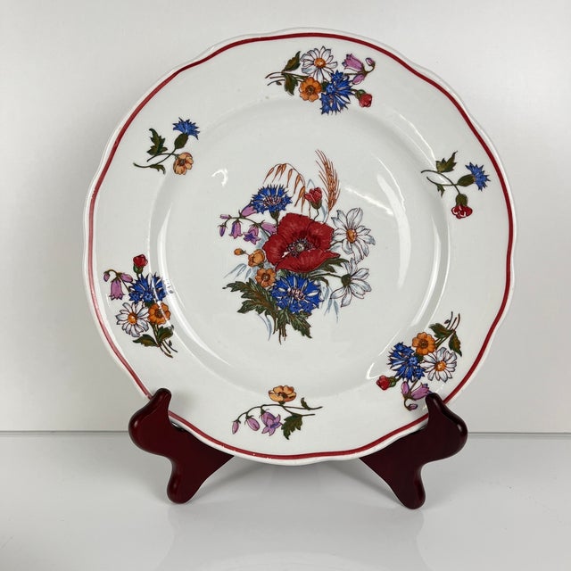 Vintage Agreste Dinner Plates from Sarreguemines, 1980s, Set of 4 For Sale - Image 4 of 9