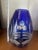 Hollywood Regency Mid-Century Bohemian Cobalt Cut-to-Clear Crystal Ovoid Palmette Vase For Sale - Image 3 of 6