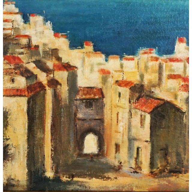Impressionist Mid Century French Riviera - Villafranche Sur Mer Provence by G Cunningham For Sale - Image 3 of 7