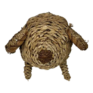 Vintage Decorative Woven Rattan Pig