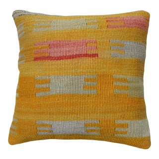 Yellow Rug Pillow Cover For Sale