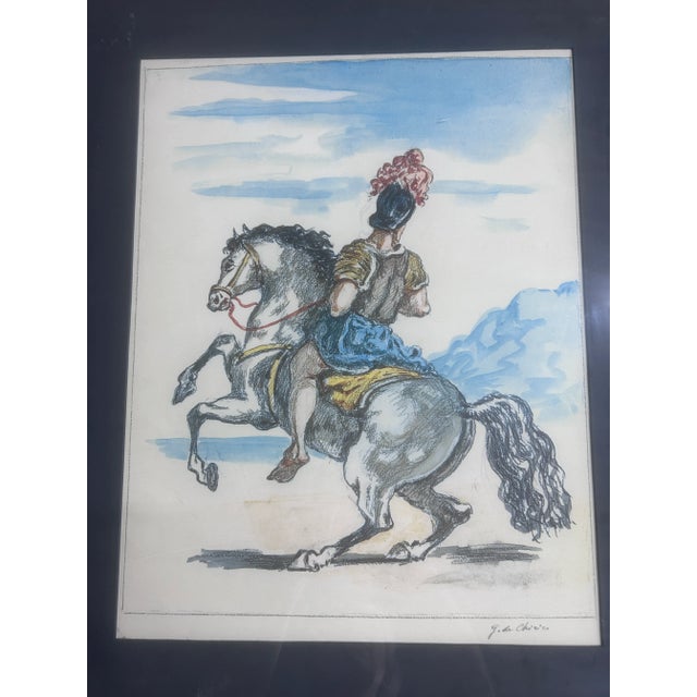 Vintage Framed Print of Giorgio De Chirico Giorgio De Chirico (1888–1978) – Il Cavaliere Solitario – Color Lithograph....