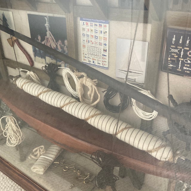 Brown America's Cup-Themed Shadow Box Diorama For Sale - Image 8 of 12