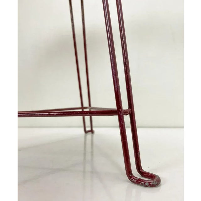 Maroon Industrial Stool attributed to Jan Van Der Togt for Tomado Holland, 1930s For Sale - Image 8 of 13