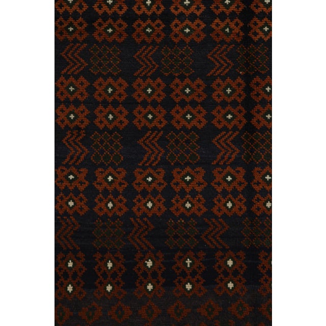 2010s 2010s Rug & Kilim’s Oushak Style Rug in Blue With Rust Orange Geometric Patterns For Sale - Image 5 of 8