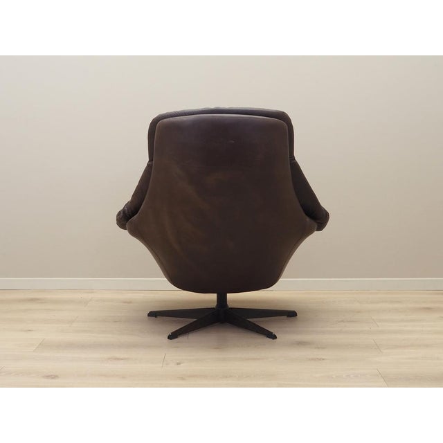 Danish Leather Swivel Armchair by H.W. Klein for Bramin, 1960s For Sale - Image 6 of 18