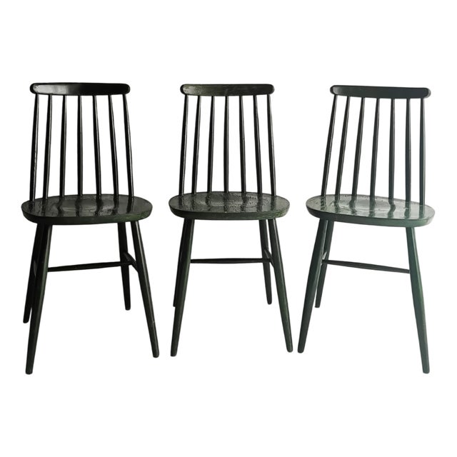 Mid-Century Modern Fanett Dining Chairs by Ilmari Tapiovaara, 1960s, Set of 3 For Sale
